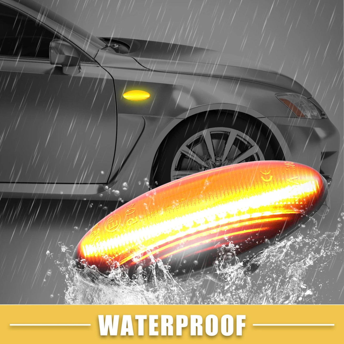 Pair Front LED Side Marker Light 81730-02 for Toyota Yaris (2010–2020)