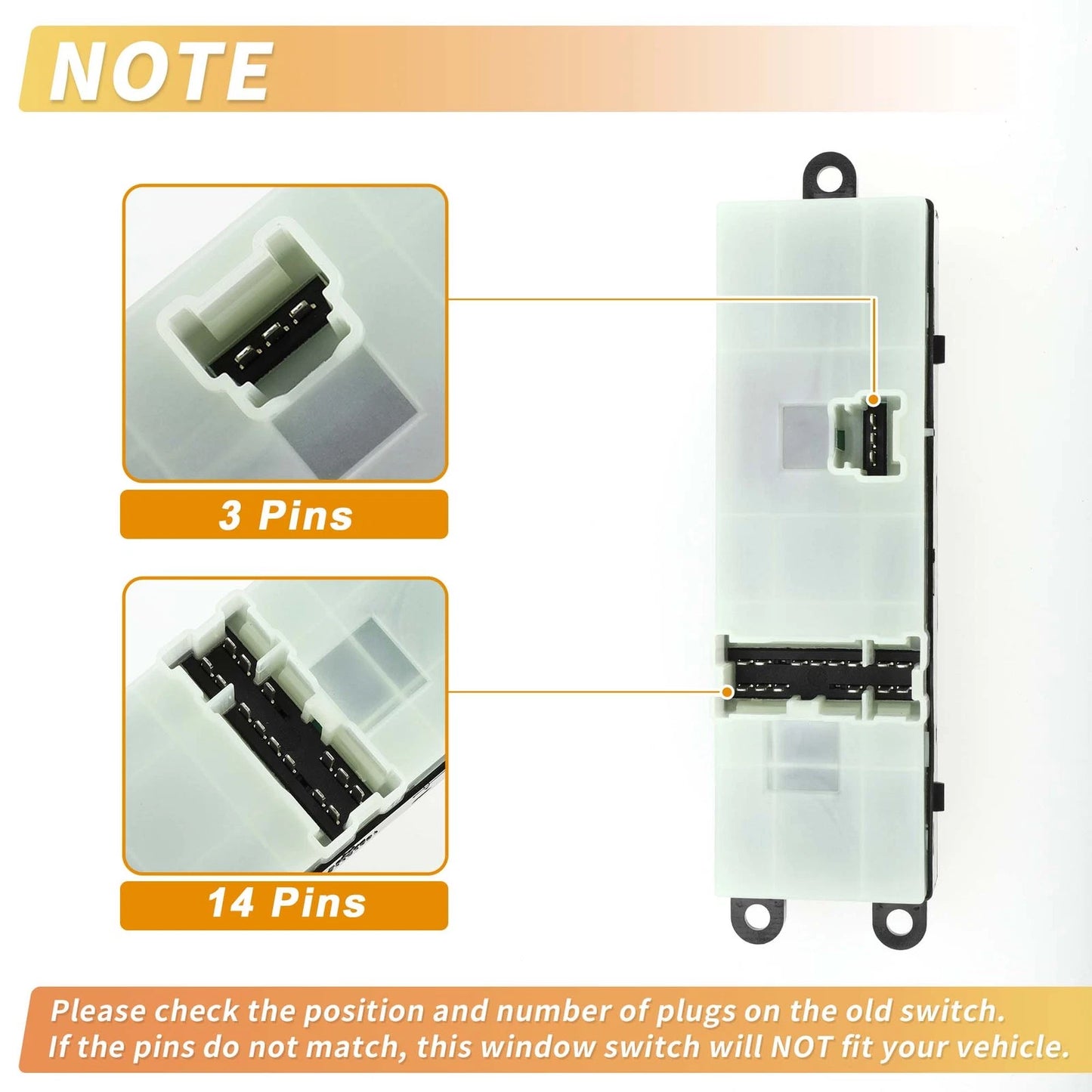 Front Right Power Window Switch for Nissan Pathfinder R51, Navara D40, Qashqai (2005–2019)