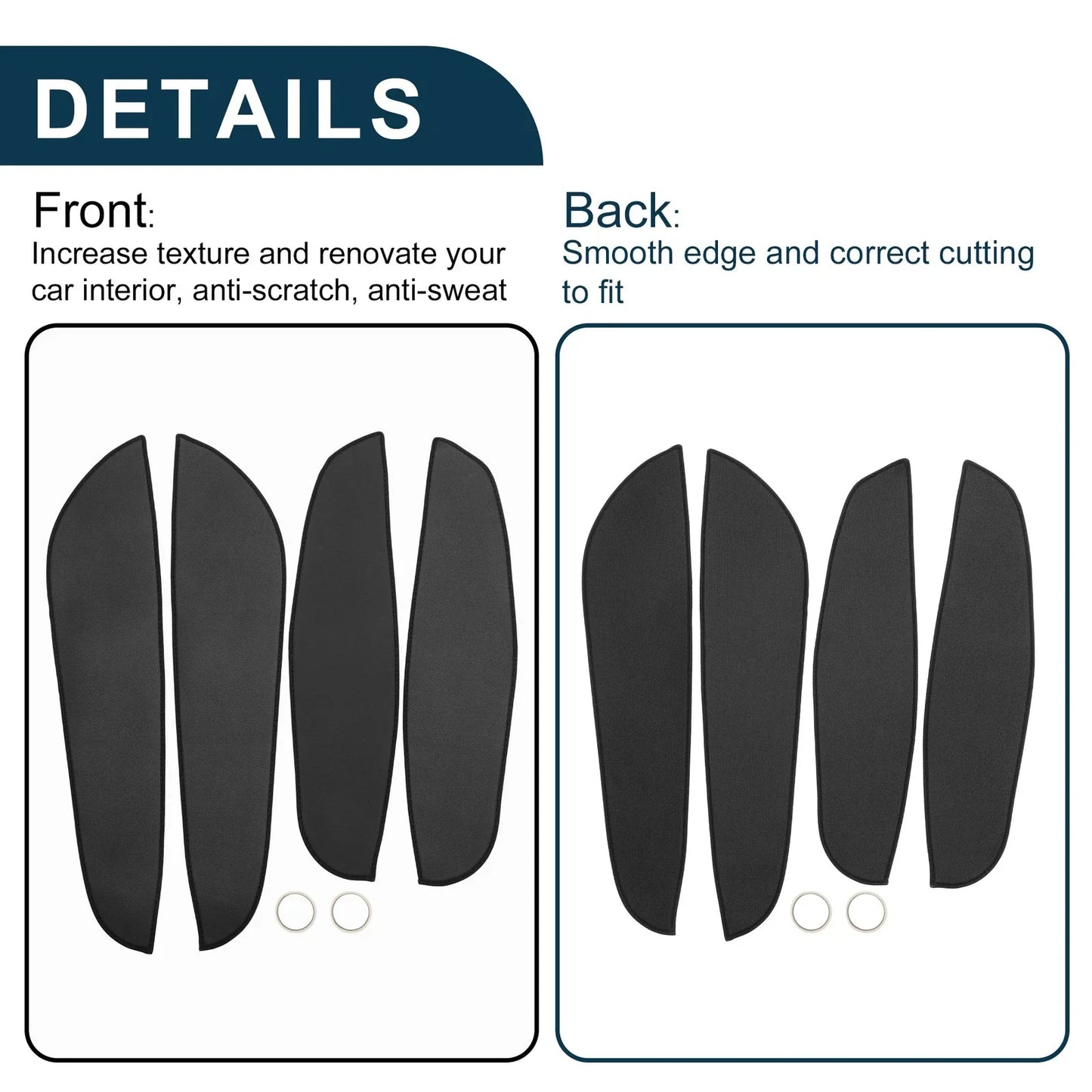 Kick Pad Sticker Leather for BMW 3 Series (2013-2019) Black 1 Set