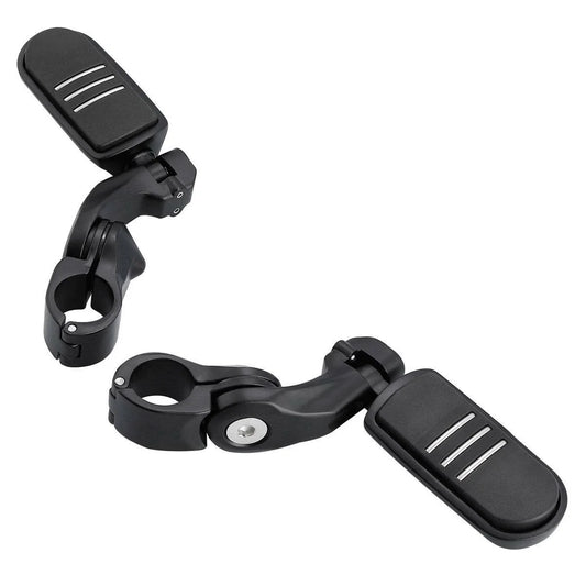 1-1/4" Matte Black Short Angled Highway Bar Footpeg Clamps for Car Model