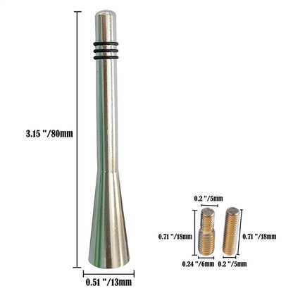 8cm Short Stubby Antenna Aerial AM/FM Radio Mast for Universal Car Silver