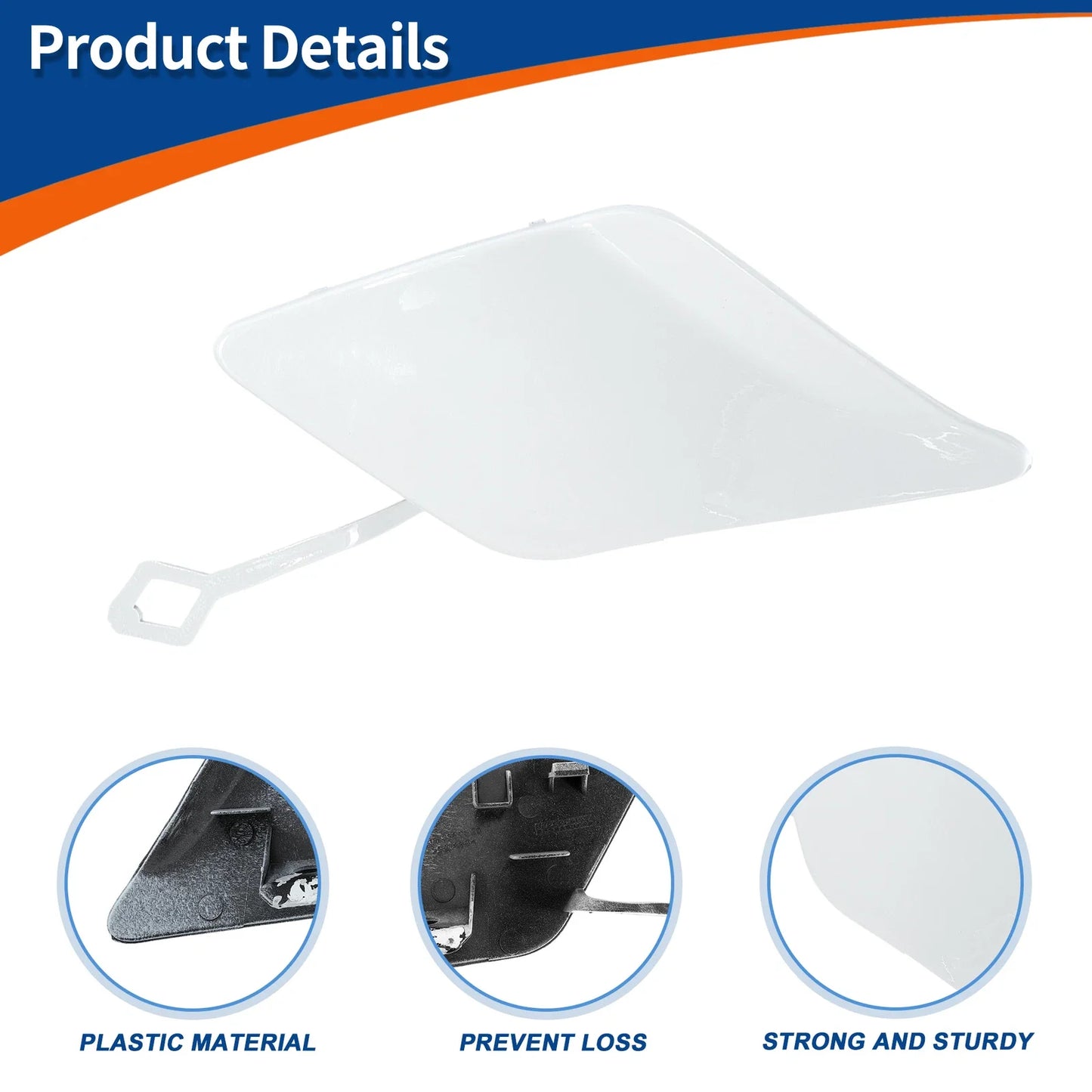 Front Bumper Tow Hook Cap for Mercedes-Benz C250 C350 (2012-2015) White