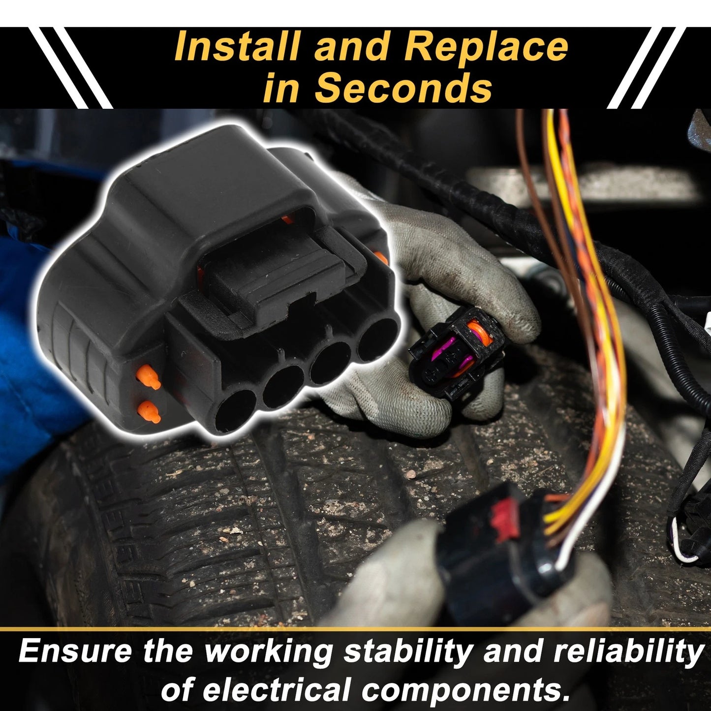 1 Pc Distributor Sensor Connector Plug for Toyota (No. 9098011150)