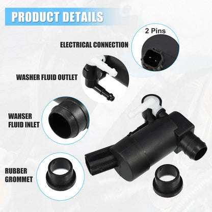 Windshield Washer Motor Pump with Grommet for Volvo S60 (2001–2009)