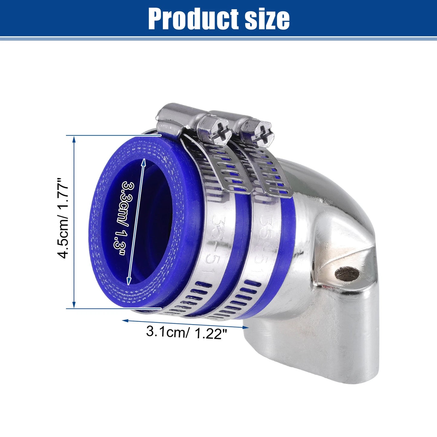 Set of 1.30" Intake ID Blue Carburetor Interface for GY6-125 150 (4T)