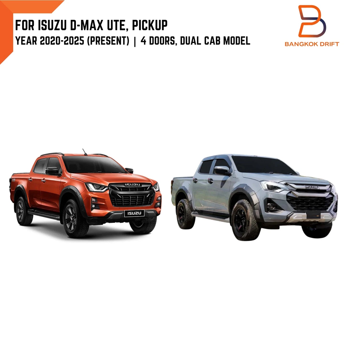 Carbon Fiber Red Door Handle Insert Trim for Isuzu D-Max (2020-2025)