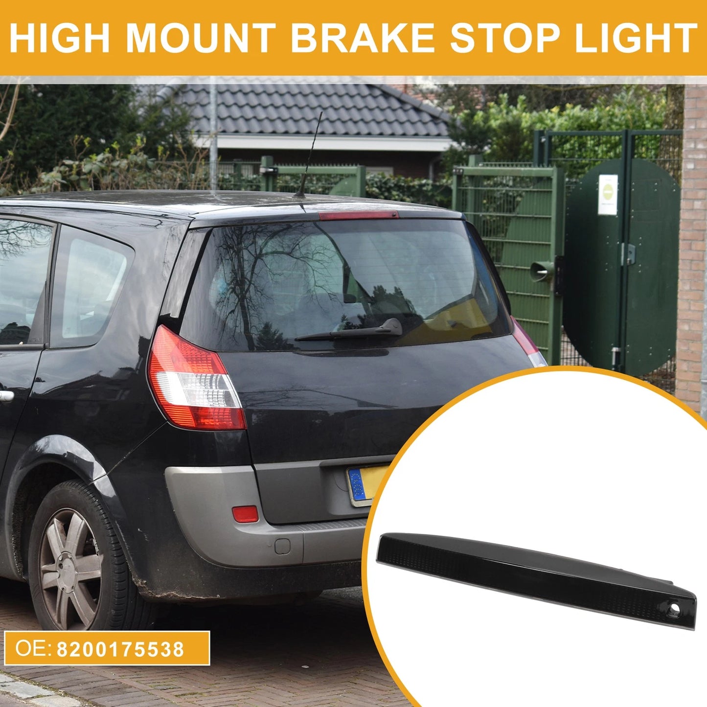 Third Brake Stop Light for Renault Megane MK2 (2002–2008) ABS Black