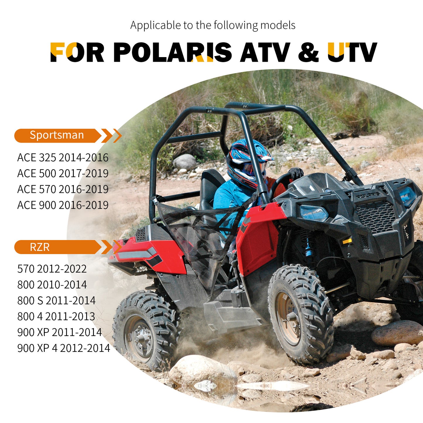 Black Base Bottom Seat Assembly for Polaris RZR 570 800 S 4 900 XP 4 (2008–2021)