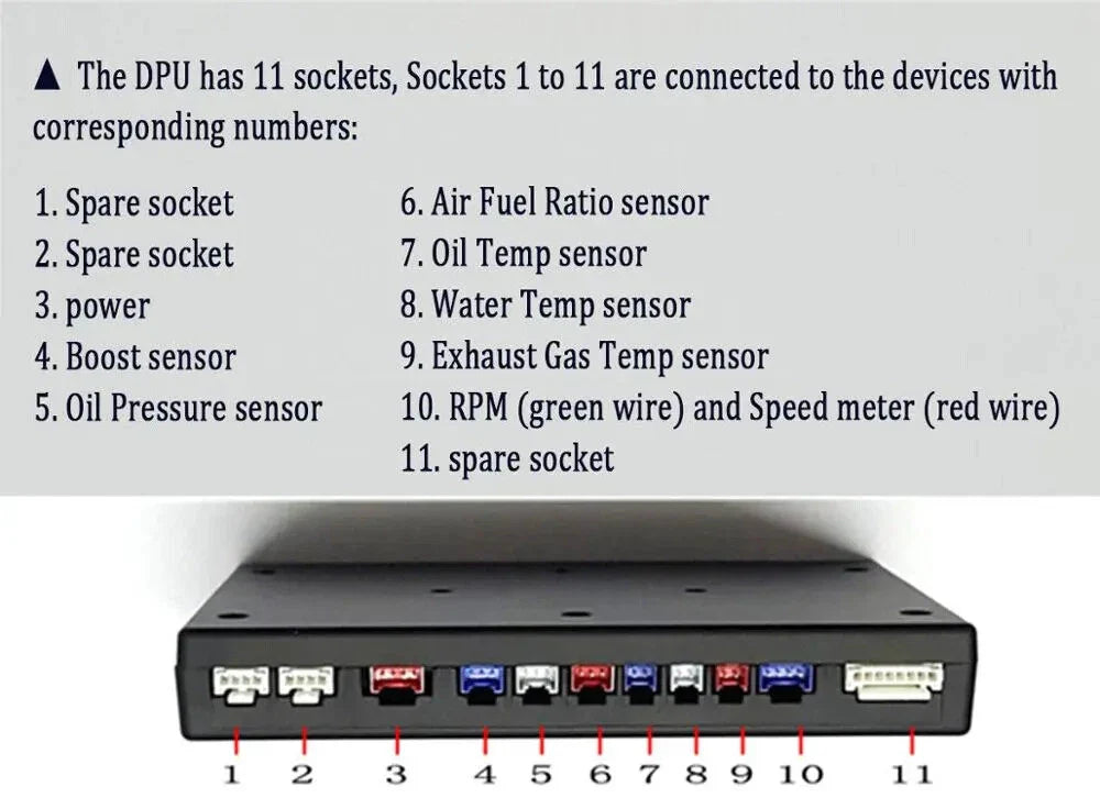 Dash Rally Race Gauge Sensor Set for Car with Bluetooth Digital LCD Display