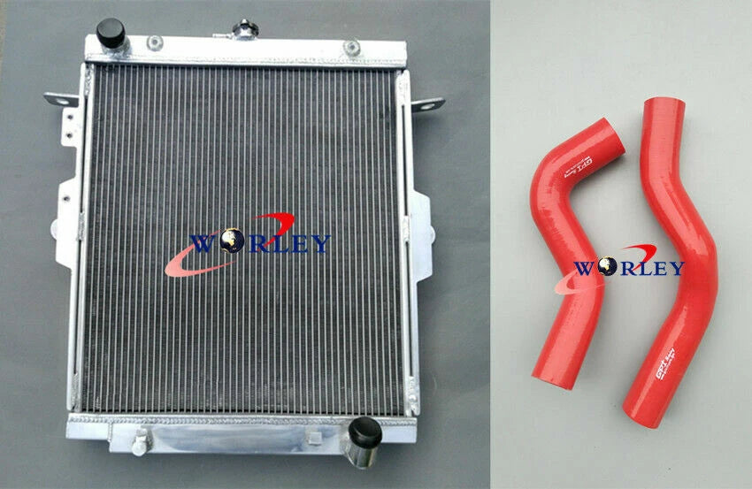Alloy Radiator with Red Hose for Toyota Landcruiser (HDJ78, HDJ79, HZJ78, HZJ79)