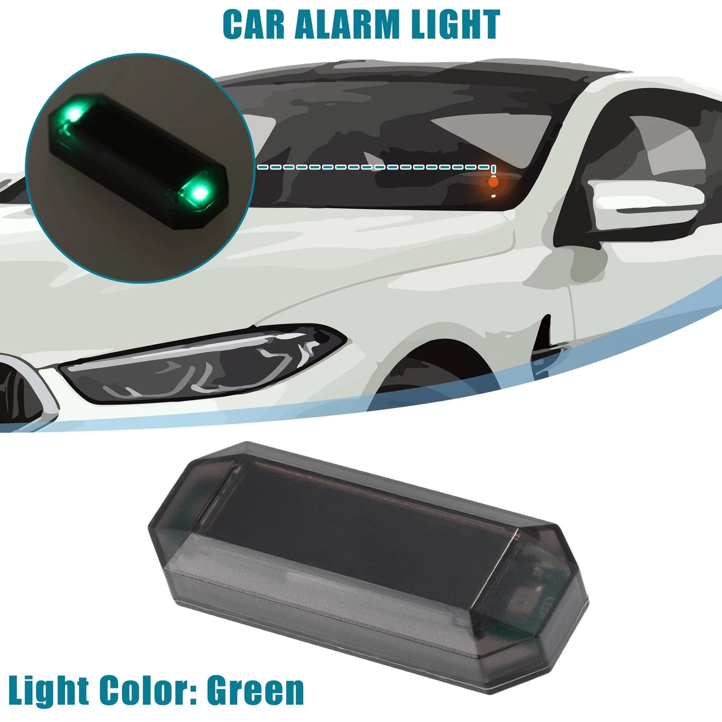2X Solar Power Simulated Dummy Alarm LED for Universal Vehicles