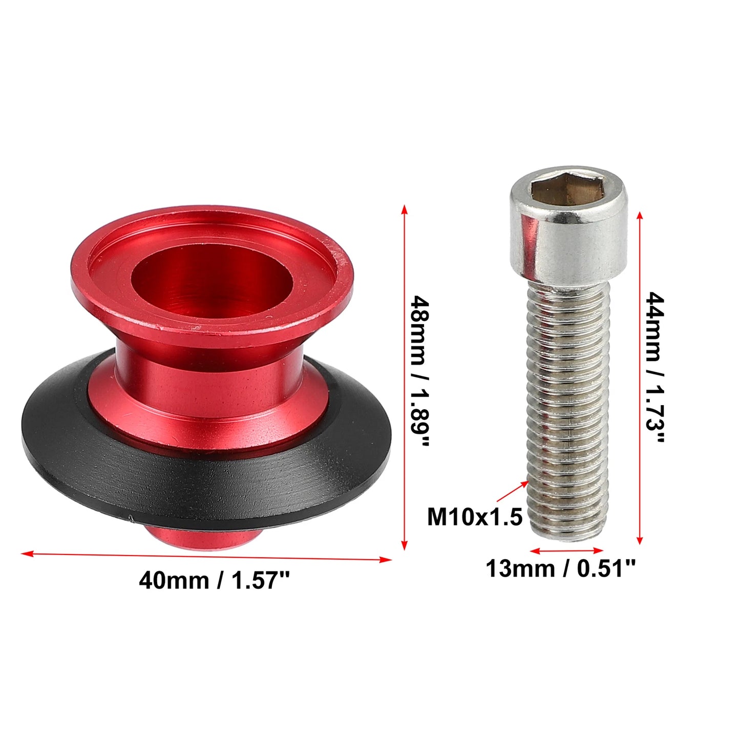 1 Pair M10x1.5 Red Aluminum Alloy Swing Arm Spools for Kawasaki