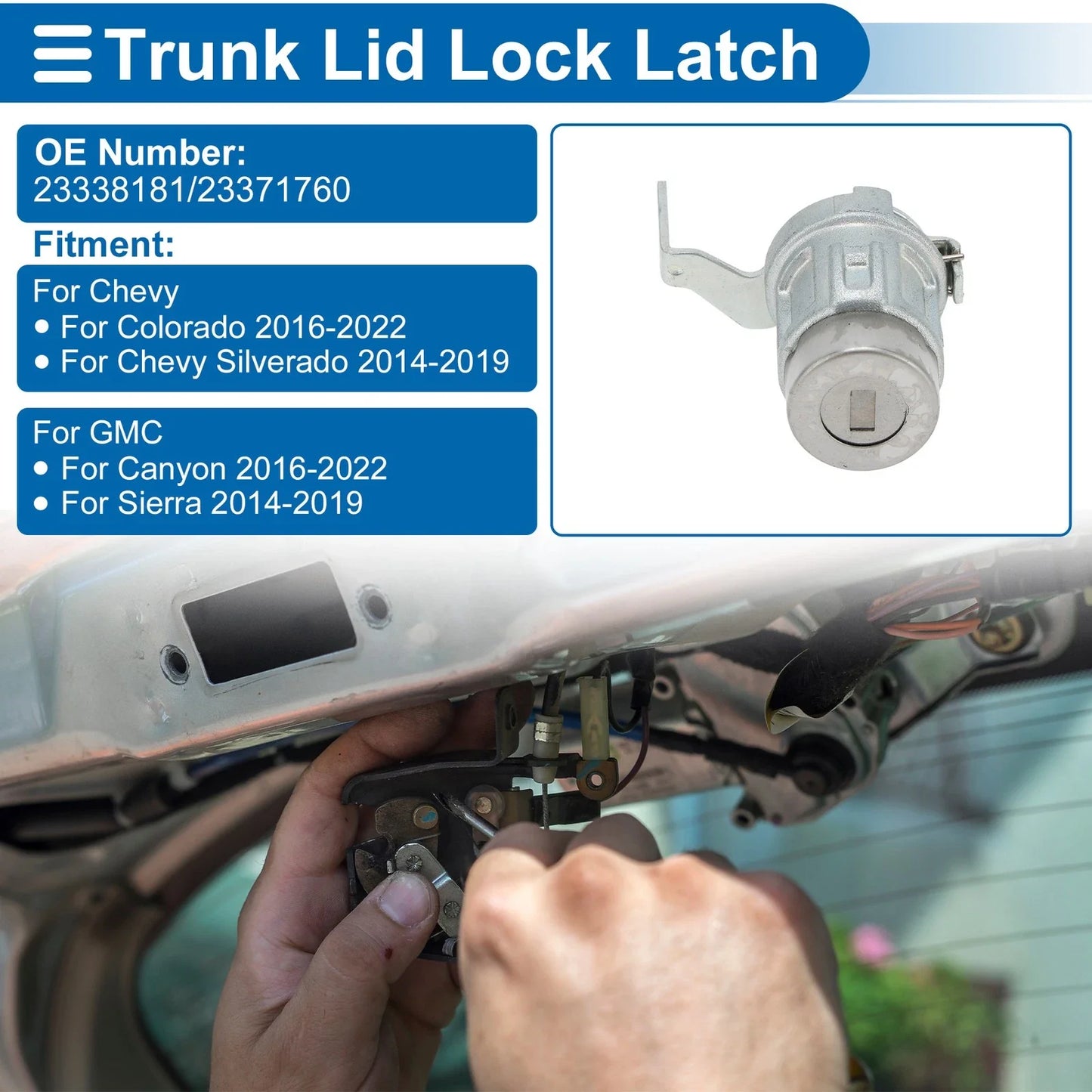 Trunk Lock Cylinder for Chevy Colorado (2016-2022) 1 Set