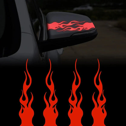 1set Vinyl Flame Reflective Stickers for Car Racing Laptop Skateboard