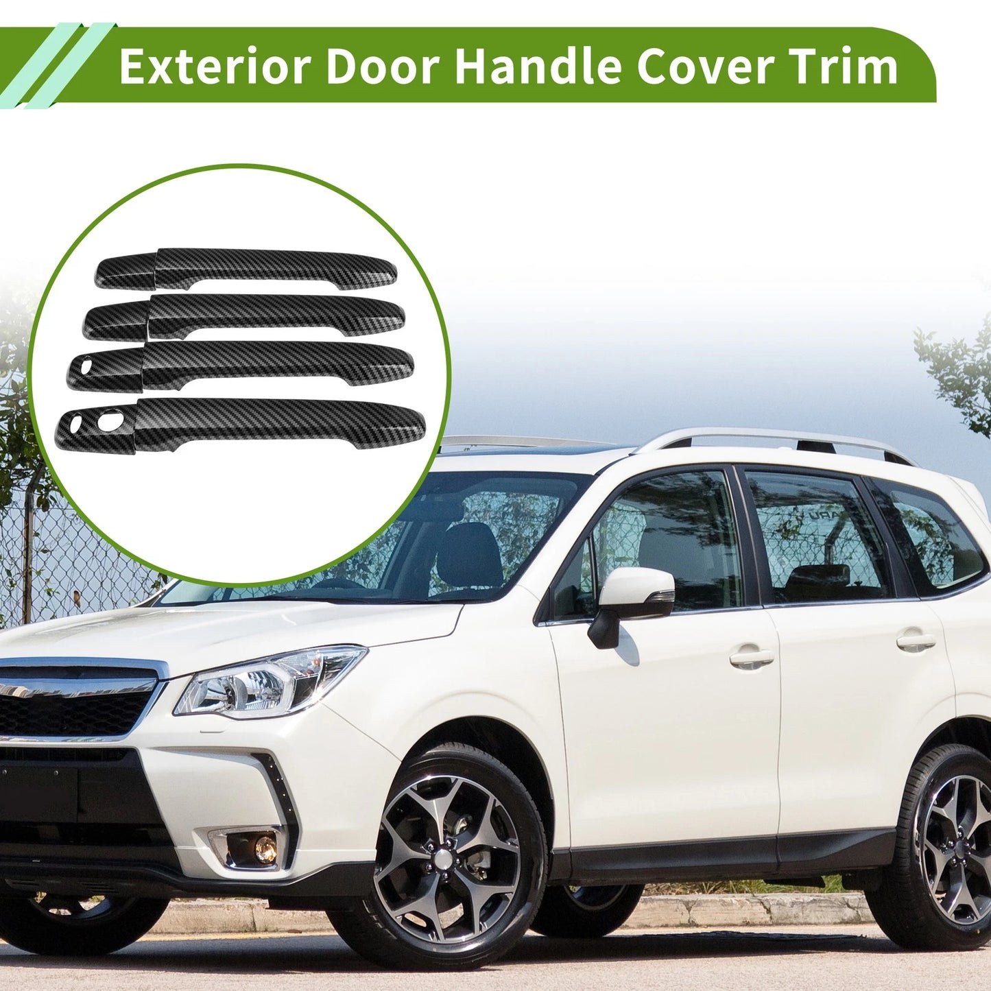 Exterior Door Handle Cover Trim for Subaru Crosstrek (2018–2024) Glossy Black