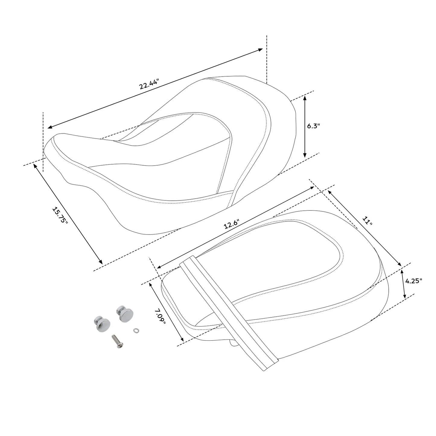 Seats Backrest Pad for Harley Touring CVO Road Glide (2009-2023)