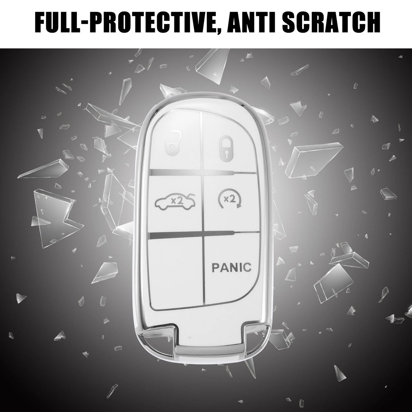 Smart Key Fob Case Cover Kit for Jeep Grand Cherokee Renegade (2011–2023)