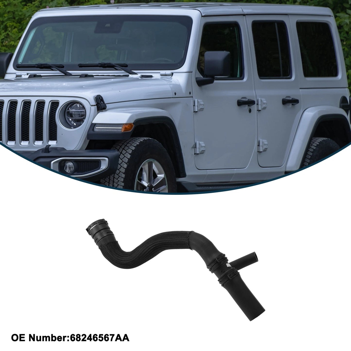 Radiator Hose for Jeep Renegade 1.3L 2.4L (2015–2021) No. 68246567AA Rubber