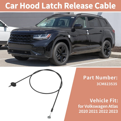 Front Hood Release Cable for Volkswagen Atlas (2020–2023) 3CM823535
