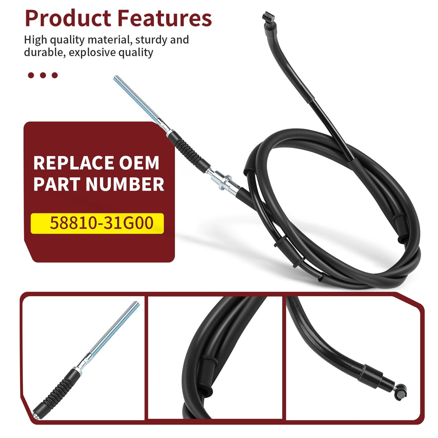 Rear Parking Brake Cable for Suzuki King Quad 450/700 (2005–2010)