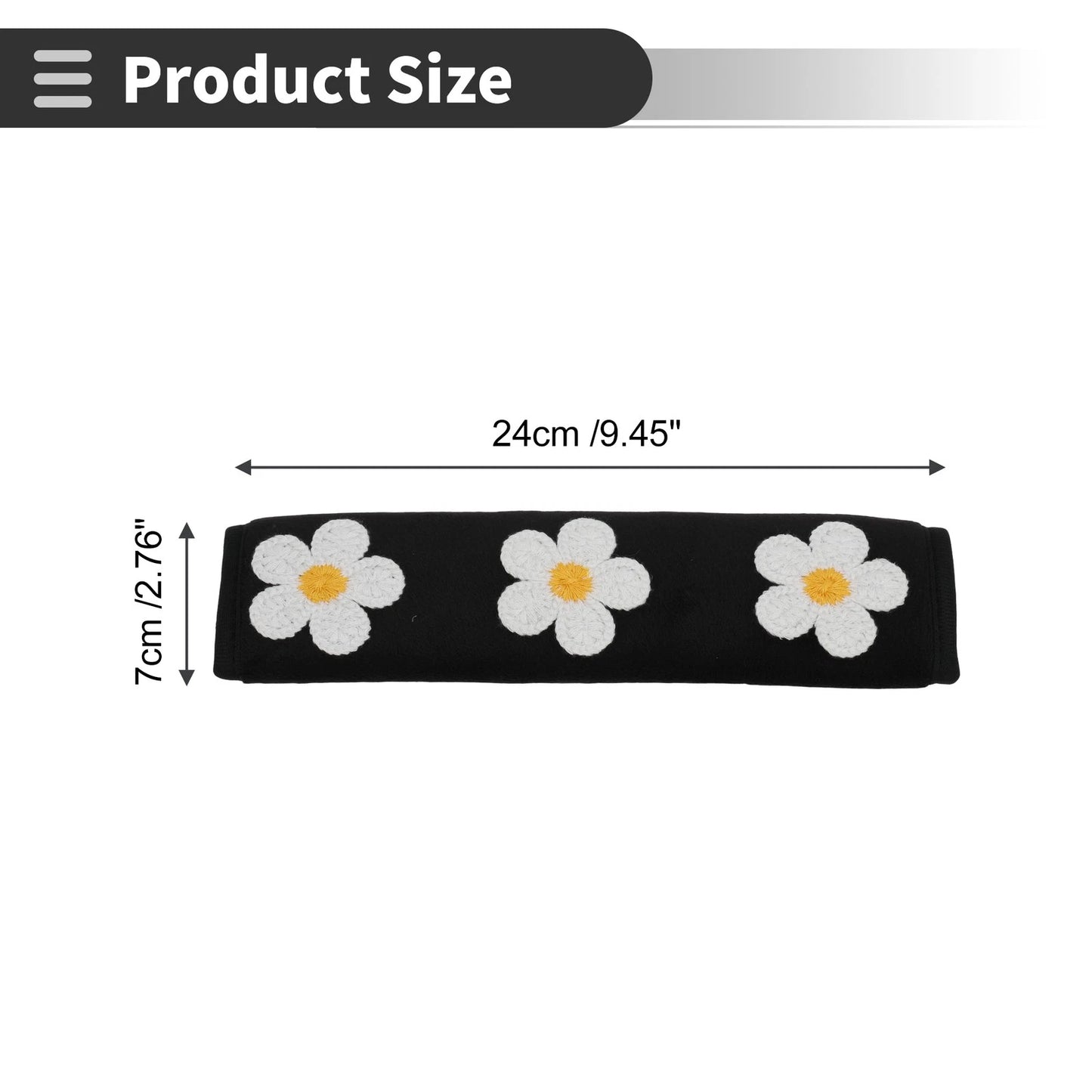 Set of 2 White Seat Belt Cover Pads for Universal Fit (24cm)