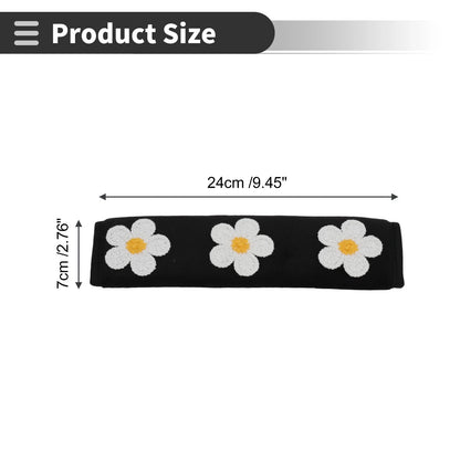 Set of 2 White Seat Belt Cover Pads for Universal Fit (24cm)