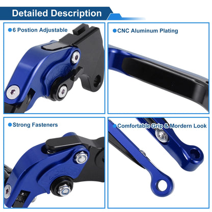 Adjustable Brake Clutch Lever for Yamaha MT125 (2014–2021) Blue Black