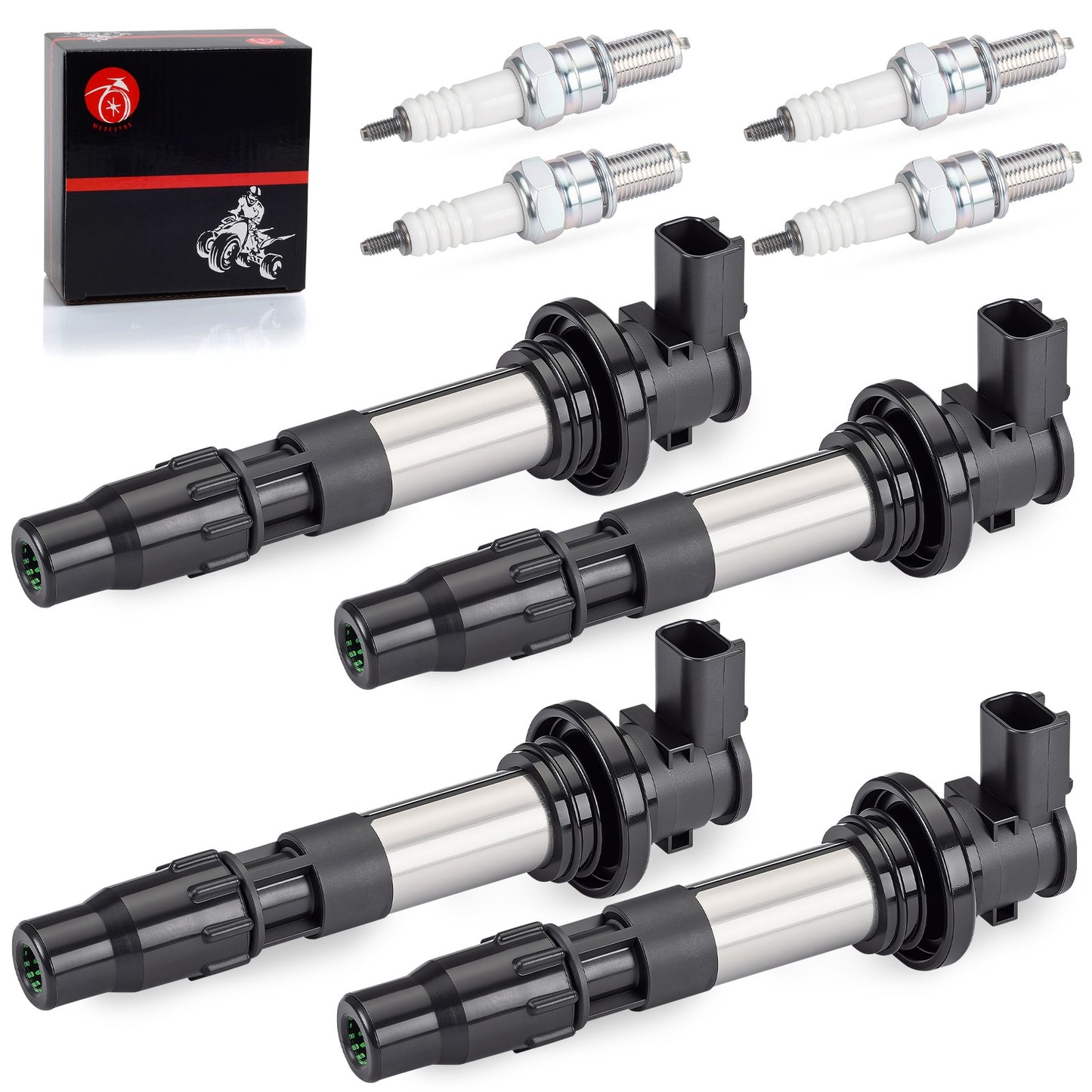 Set of 4 Ignition Coils & Iridium Spark Plugs for Suzuki GSX-R750 (2008–2023)