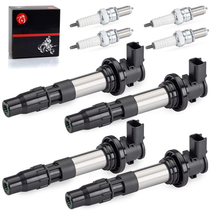 Set of 4 Ignition Coils & Iridium Spark Plugs for Suzuki GSX-R750 (2008–2023)