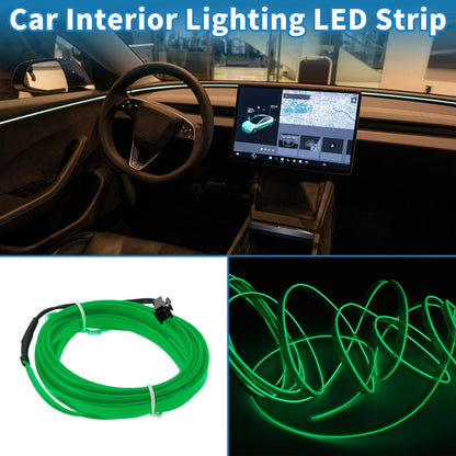 2m LED Neon Wire Car Decoration Lighting for Universal Use (12V) Green