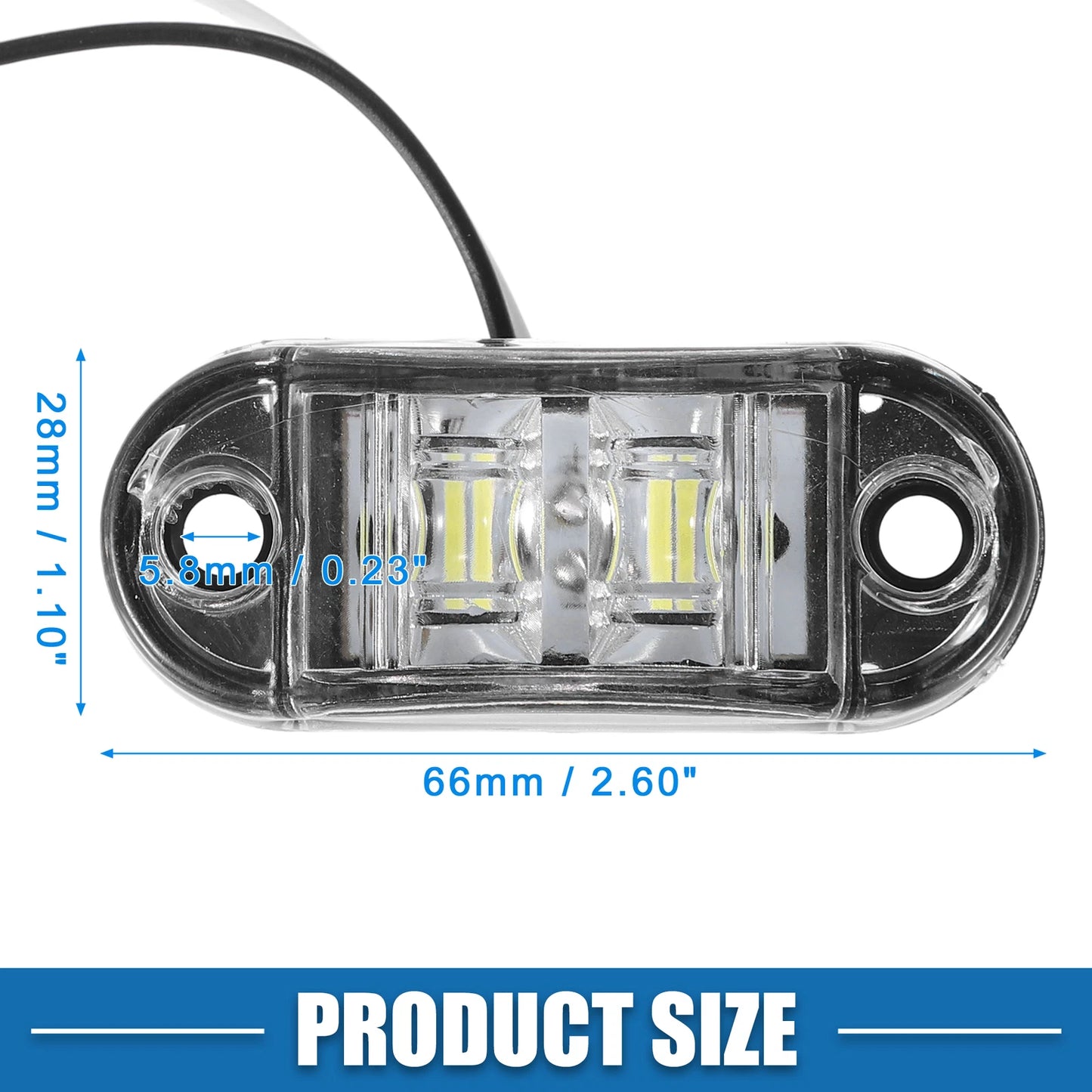 Set of 8 LED Front Rear Side Marker Lights for Truck Camper Lorry RV