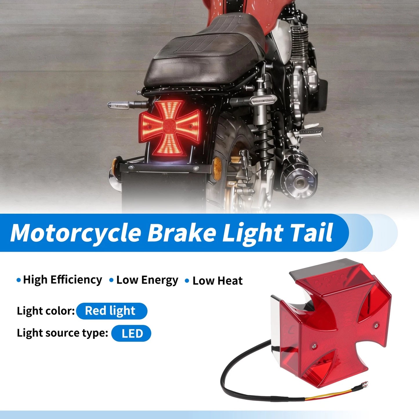 LED Motorcycle Tail Light Brake Turn Signal for Universal 12V (All Years)