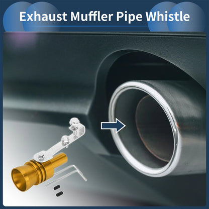 Turbo Sound Exhaust Muffler Pipe Whistle for Universal Vehicles (1 Set)