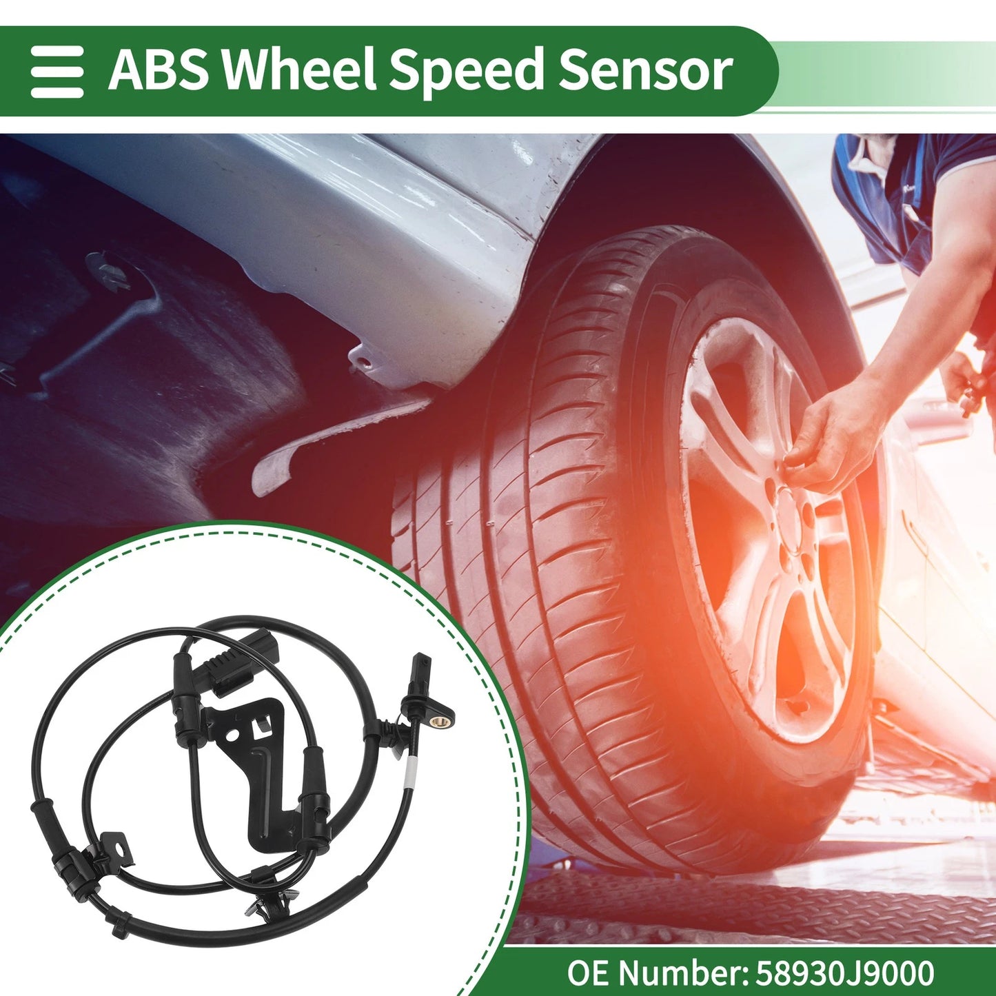 ABS Wheel Speed Sensor No. 58930J9000 for Hyundai Kona (2018–2023)