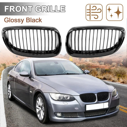 Front Kidney Grille Gloss Black for BMW E92 2 Door (2007 - 2010)