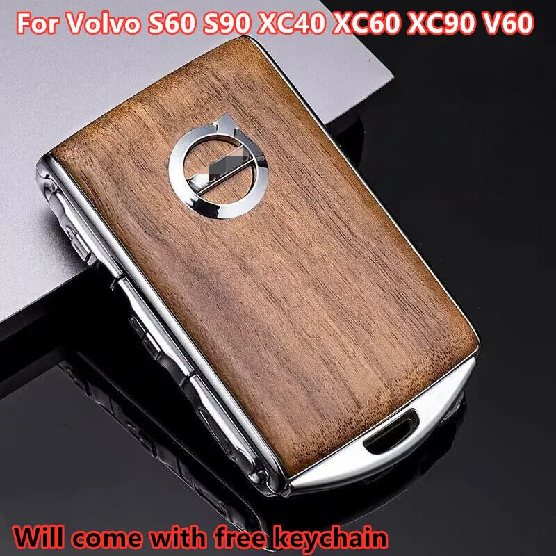 Wooden Key Remote Control Case Fob Shell for Volvo S60 S90 XC40 XC60 XC90 V60