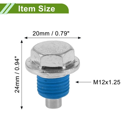 Set of 2 M12x1.25 Aluminum Oil Drain Plug with Gasket for Car