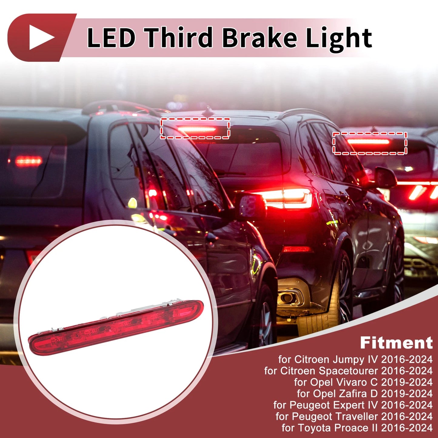 LED High Mount Third Brake Light for Citroen Jumpy IV (2016–2024) 9811325980