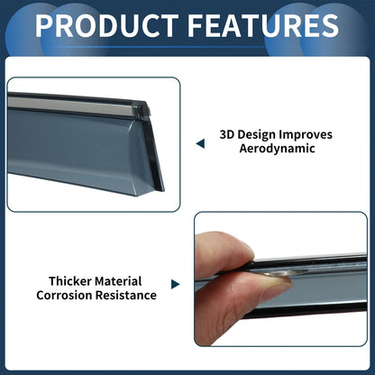 Window Deflectors for Honda CR-V Side Window Vent Visors Black (2007-2011)