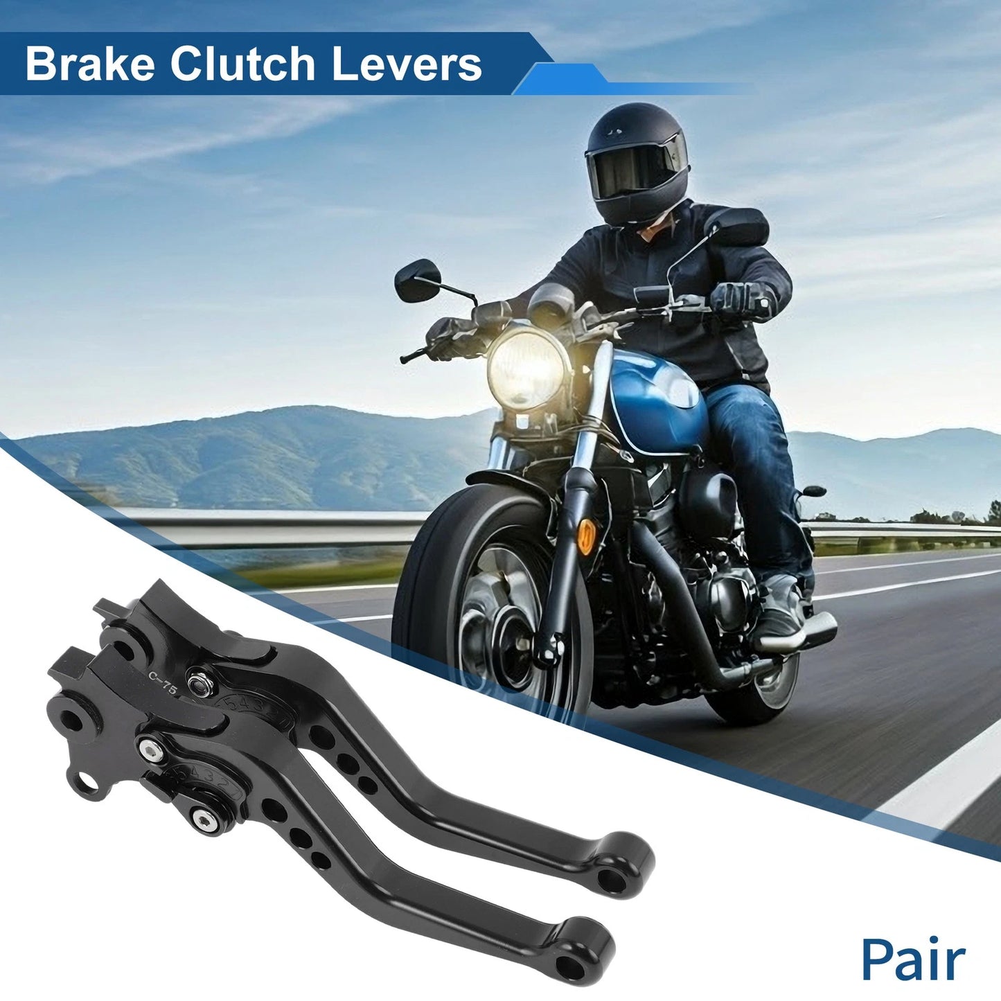 Adjustable Short Brake Clutch Levers for BMW R Nine T (2014–2016) - Black, 1 Pair
