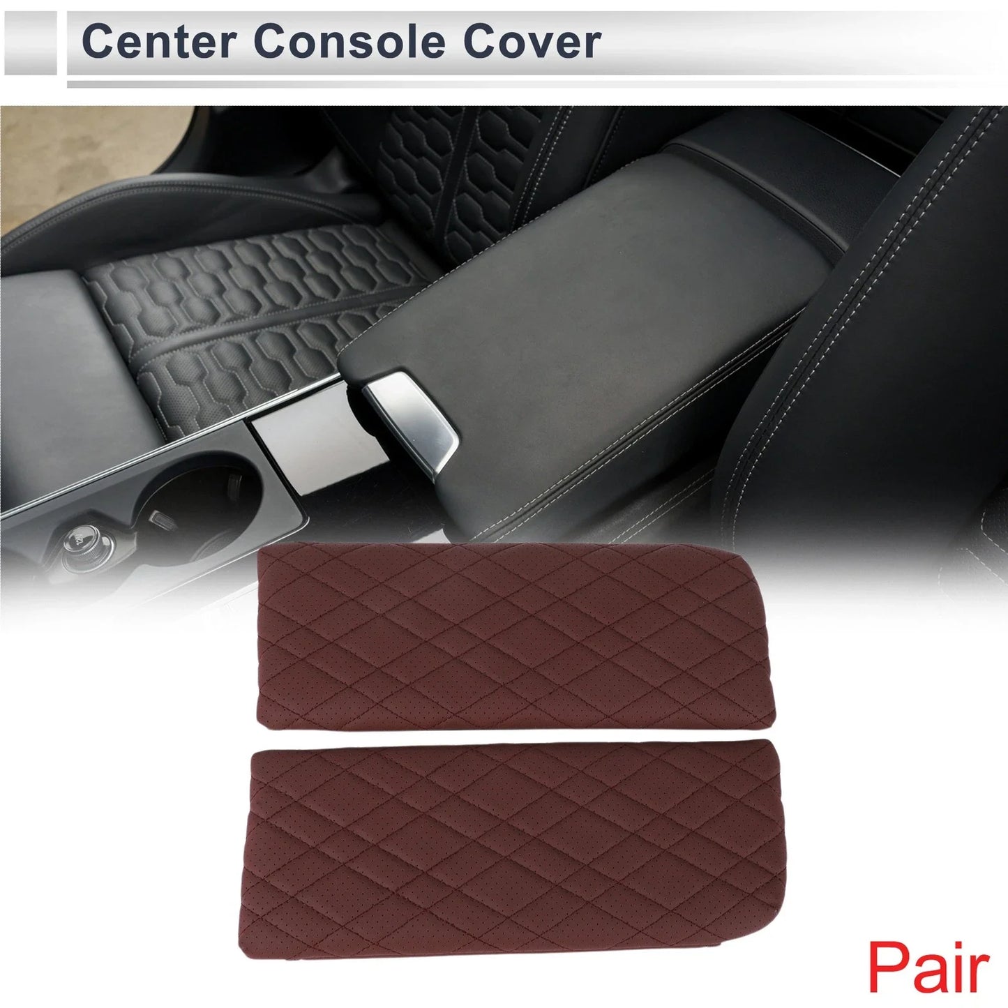 1 x Pair Car Center Console Cover with Storage Bag for BMW X7 Red (2019-2023)