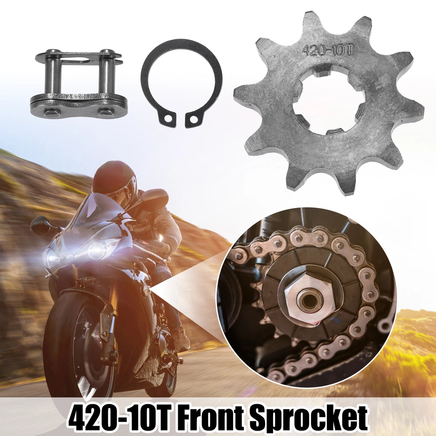 Set of 1 Front Engine Sprocket 420 10T 17mm for Dirt Bike Mini Bike