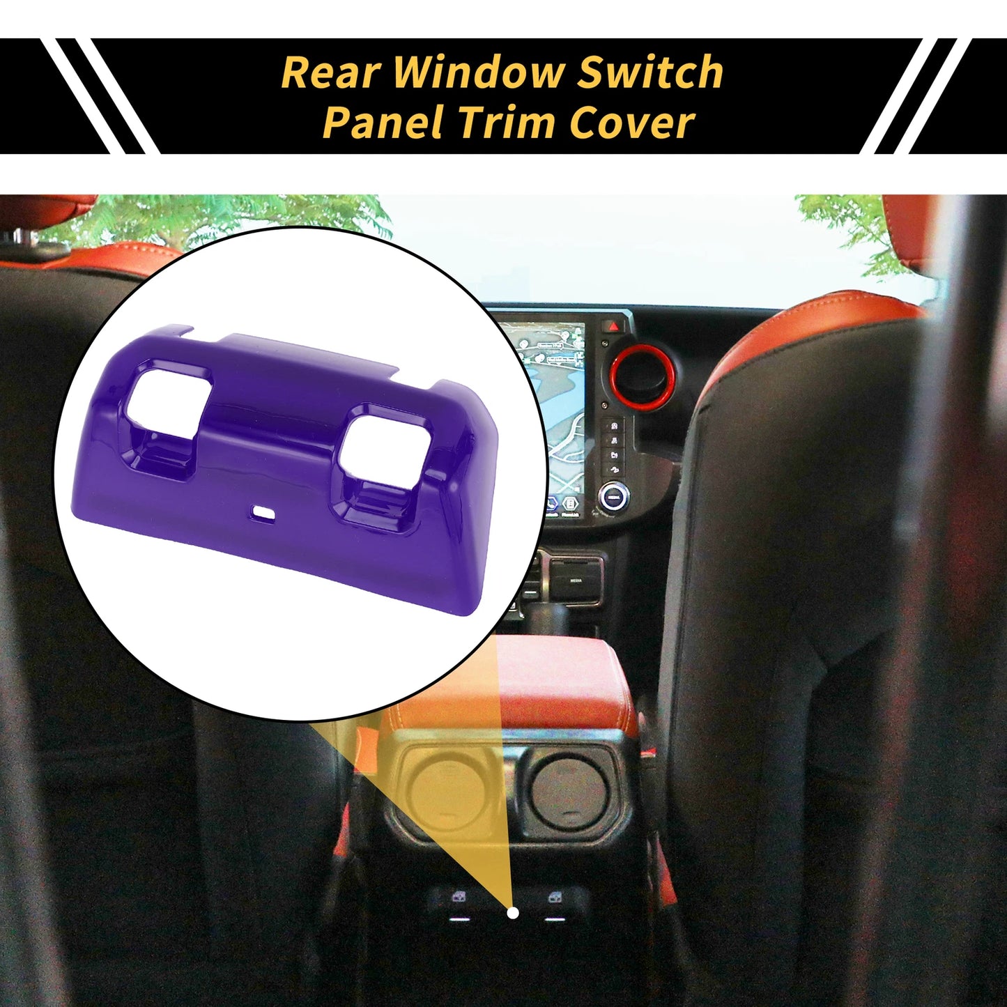 Rear Window Switch Panel Trim Cover for Jeep Wrangler JL JLU (2018–2024) Purple