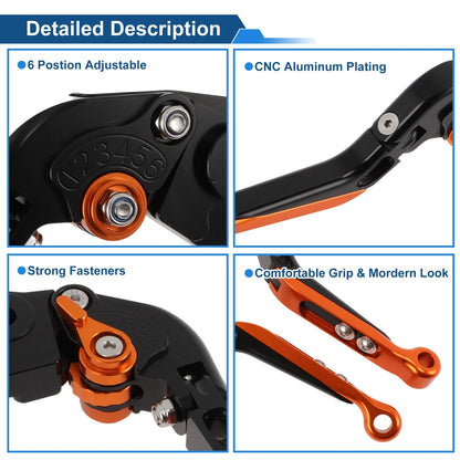 Short Long Brake Clutch Levers for Honda Rebel CMX 500 300 (2017–2021) Black Orange