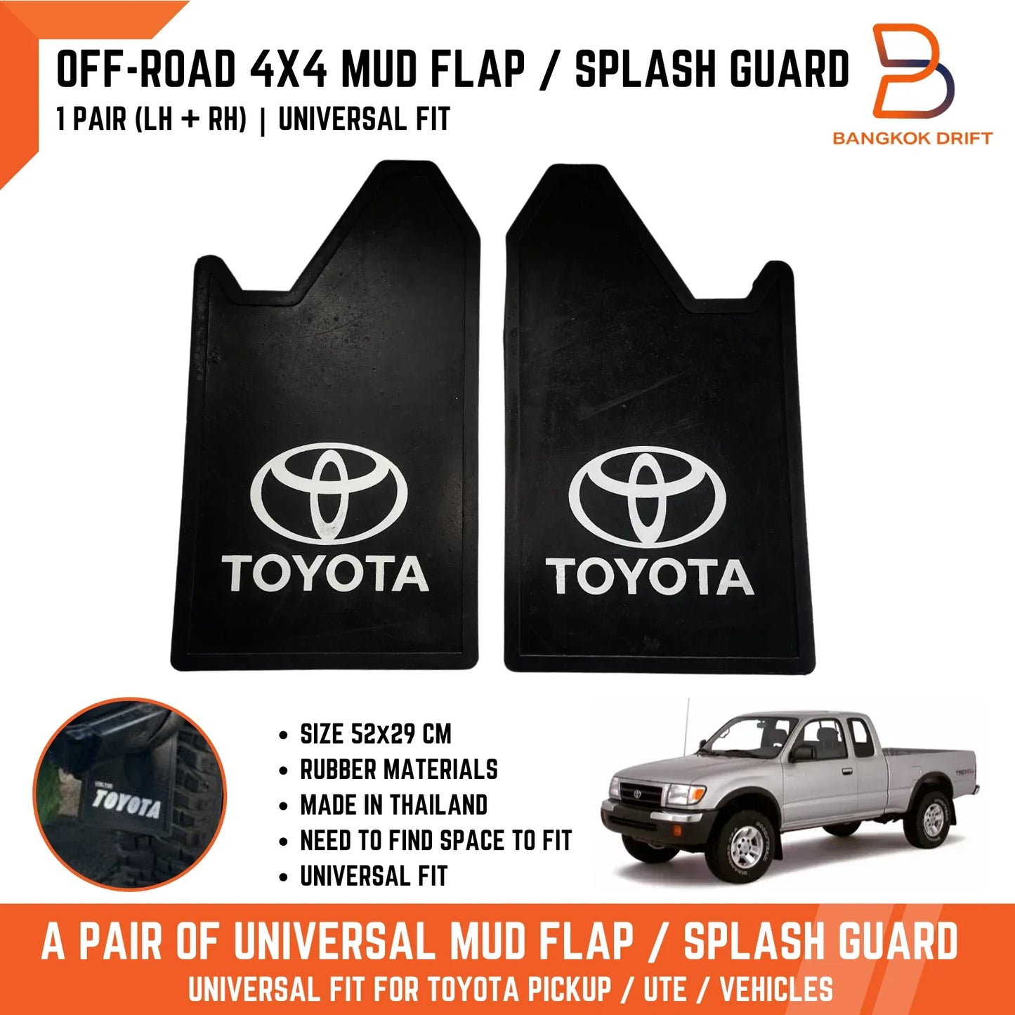 Heavy Duty Rubber Mud Flaps Splash Guards for Toyota 4x4 4WD