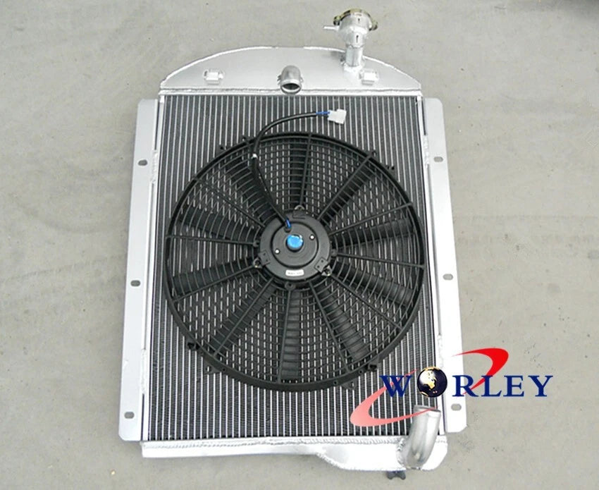 3 Row Aluminum Radiator & Fan for Chevy Pickup Trucks (1941–1946)