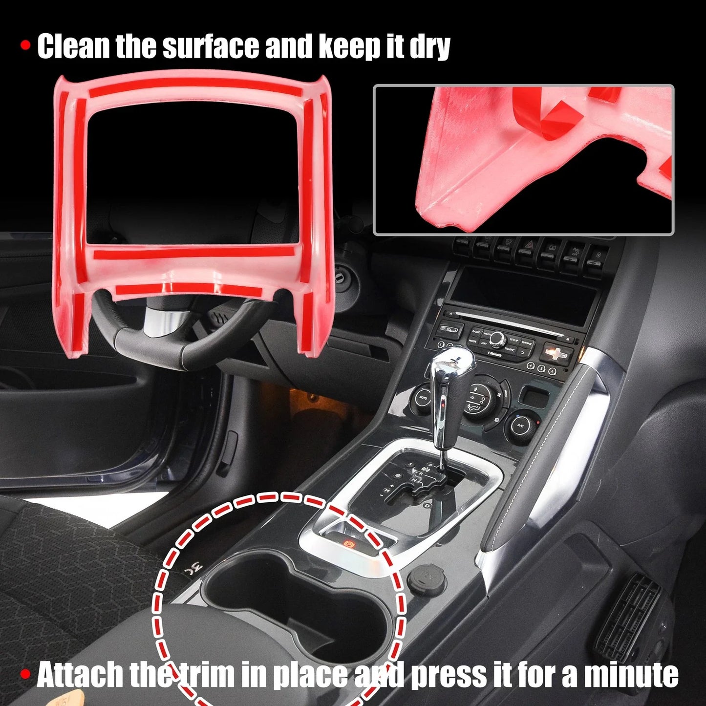 Red Cup Holder Cover Trim Sticker for Dodge Charger & Chrysler