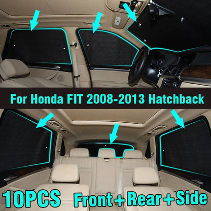 Sunshade / Front Side Rear Window Windshield Privacy / for Honda Fit (2008–2013)