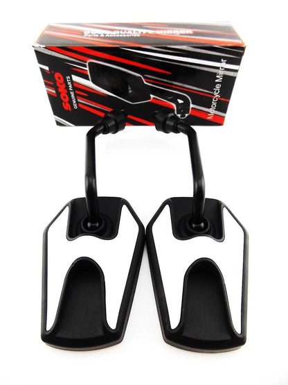 Black White Hex Soko Mirrors for Kawasaki GPZ1100 (1981-1982)