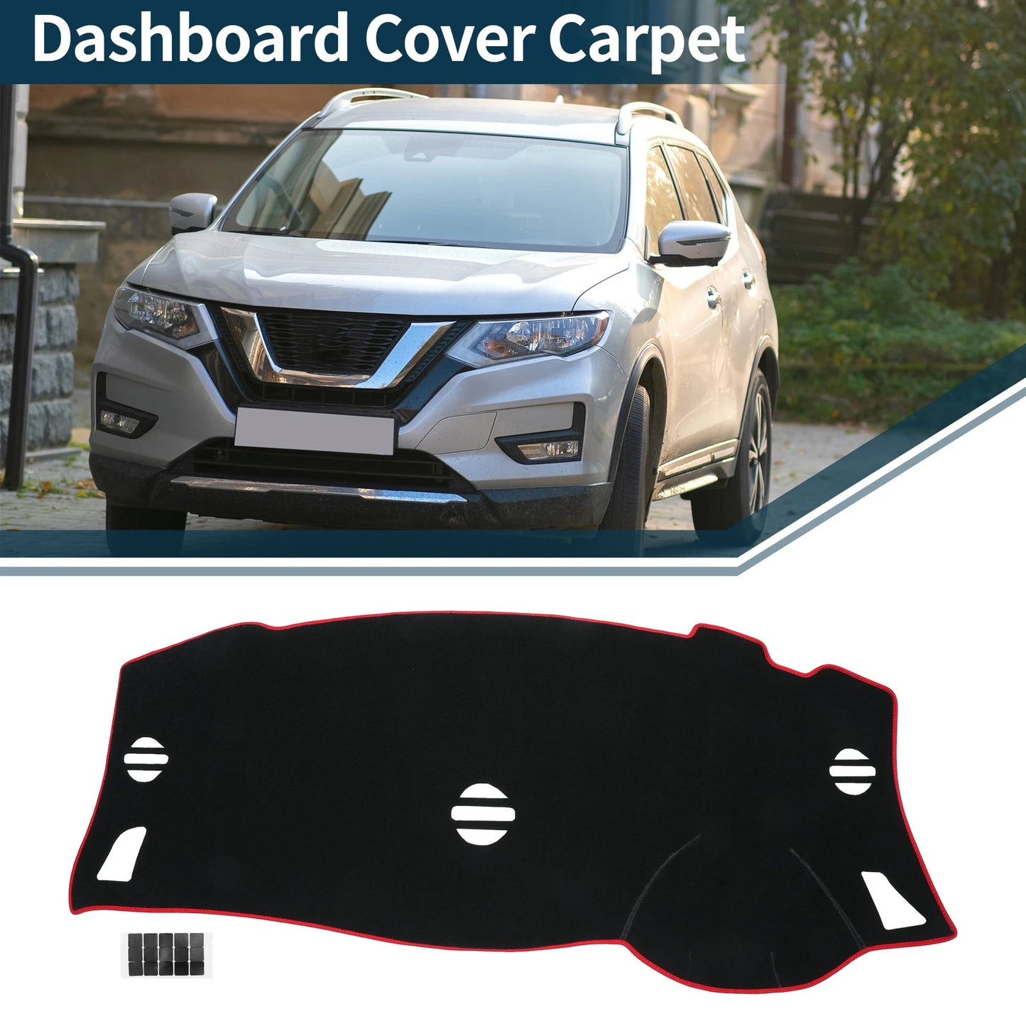 Dashboard Dash Cover Mat for Nissan Elgrand E52 (2010–2024) Black Red Set of 1